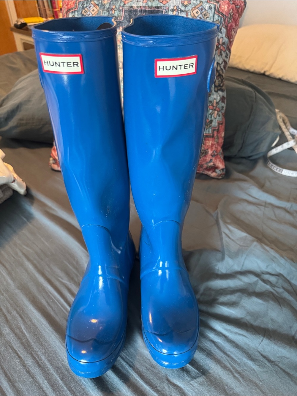 Hunter Tall Glossy Blue Rain Boots